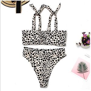 Women's Removal Spaghetti Strap leopard Bikini Set